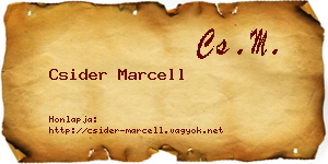 Csider Marcell névjegykártya