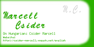 marcell csider business card
